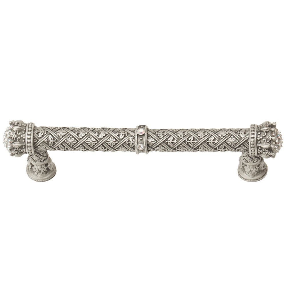 Queen Elizabeth 5" Centers Pull With Swarovski Crystals in Cobblestone with Vitrail Light