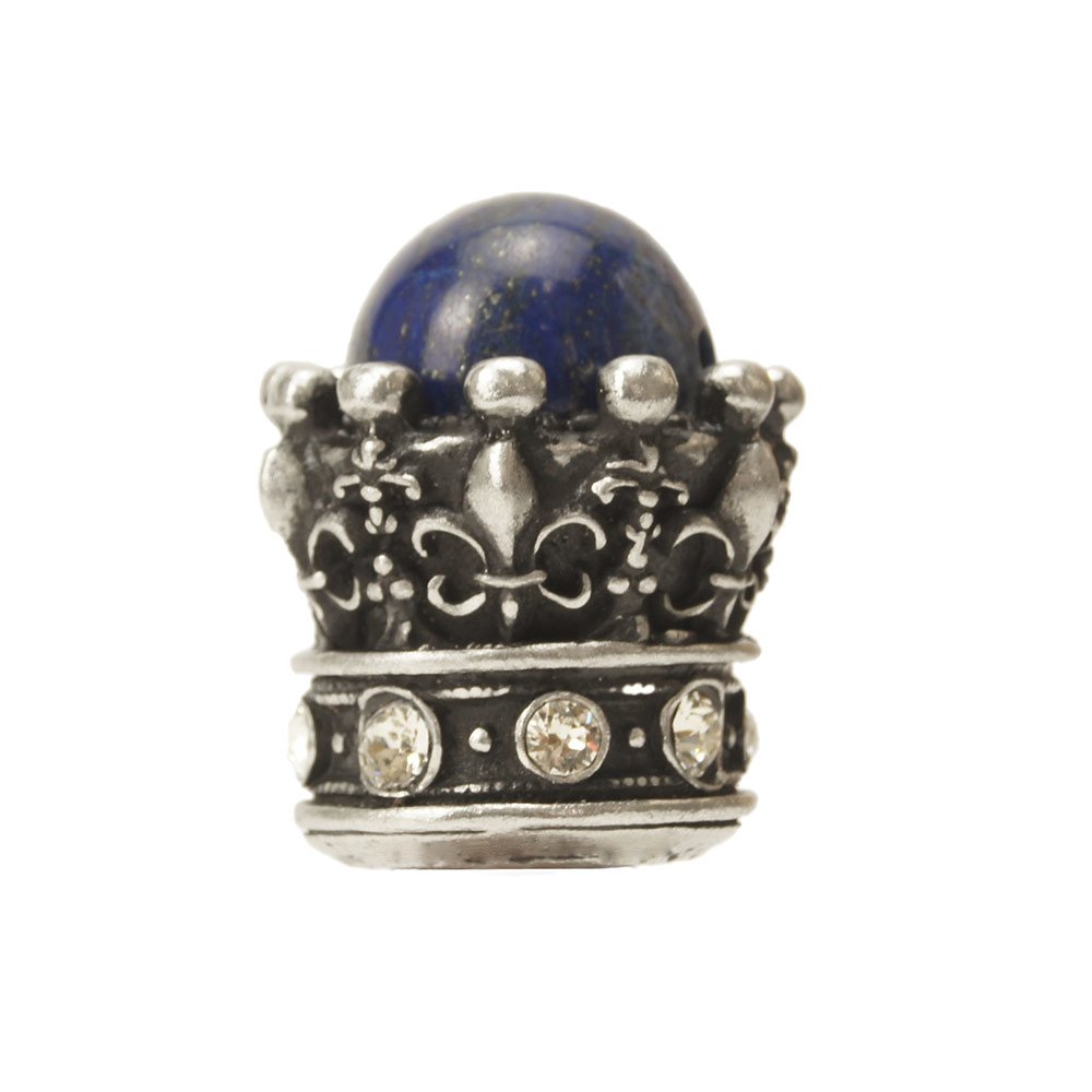 Queen Penelope Large Knob With Swarovski Crystals & Lapis Stones in Chalice with Crystal