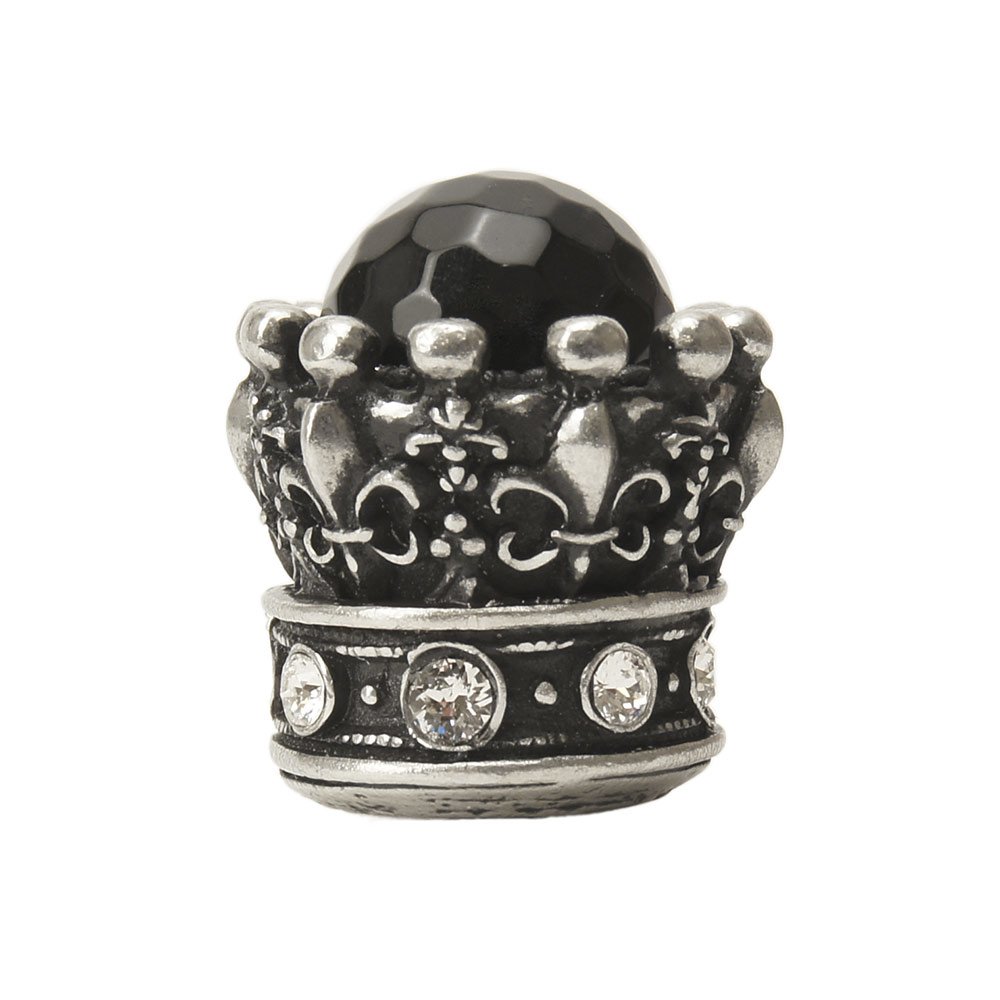 Queen Penelope Large Knob With Swarovski Crystals & Onyx Stones in Chalice with Crystal