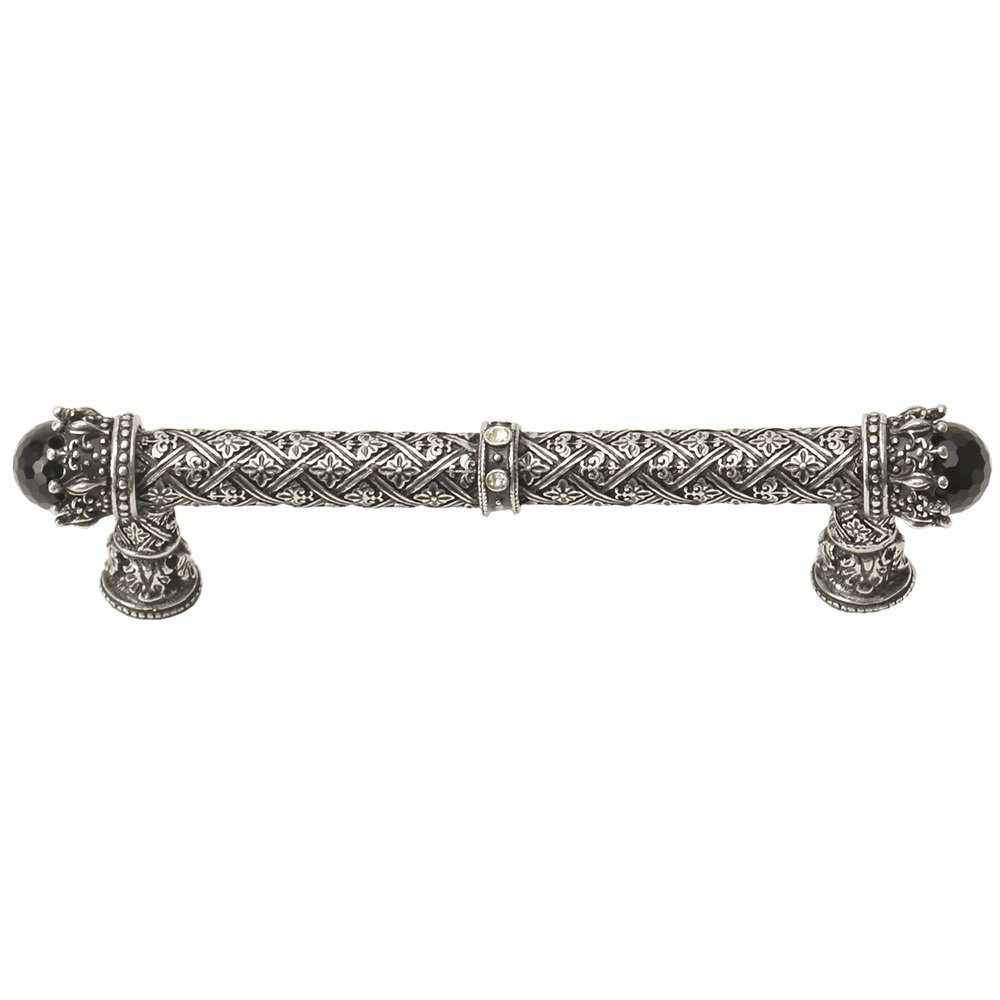 Queen Penelope 5" Centers Pull With Swarovski Crystals & Onxy Stones in Oil Rubbed Bronze with Vitrail Medium