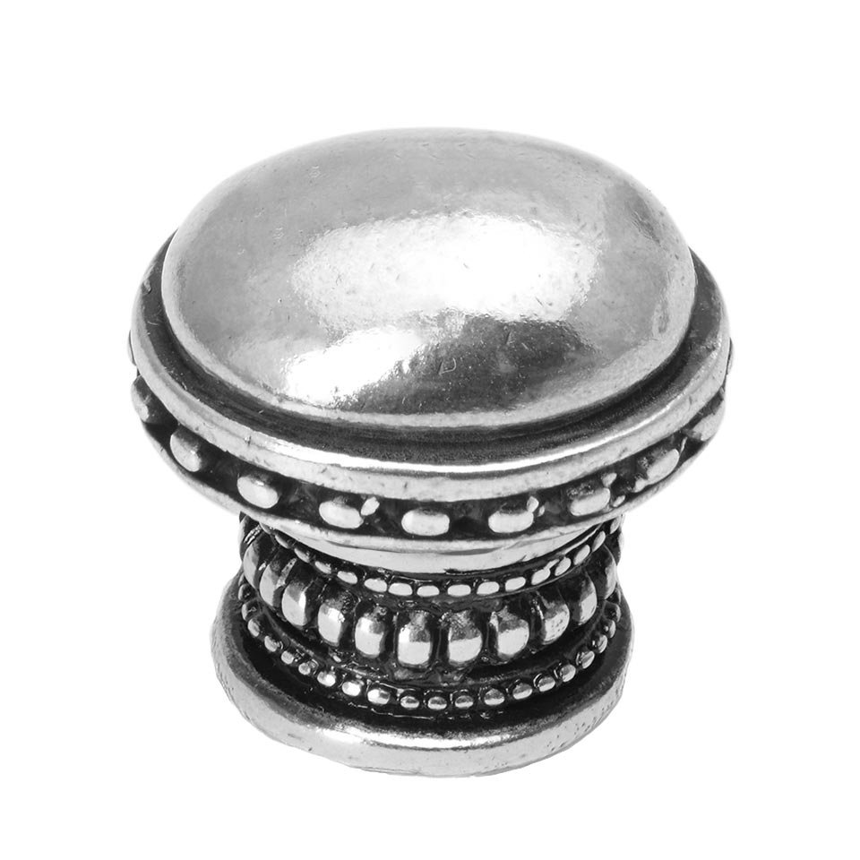 Classic Large Oval Knob With Beaded Rim And Beaded Treatment On Bottom in Cobblestone