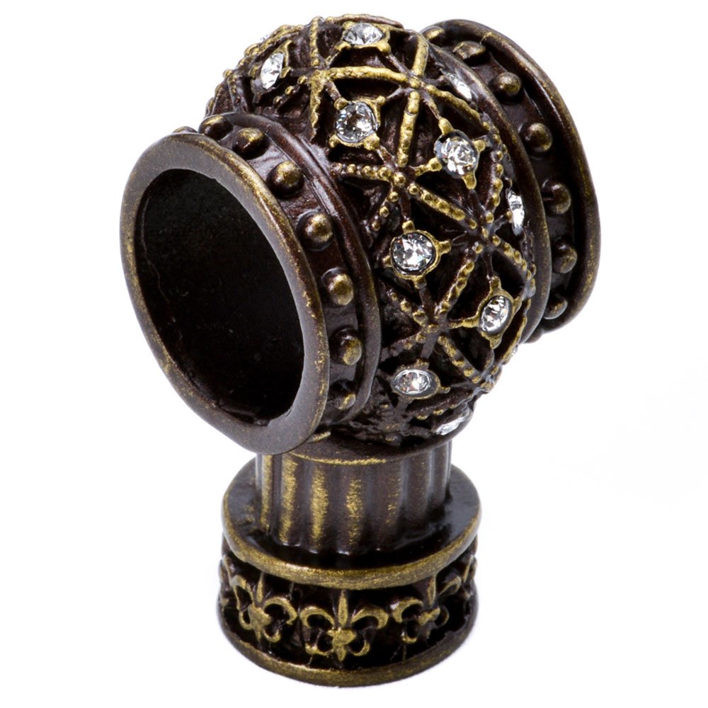 Decorative Center Brace With Swarovski Crystals in Bronze with Crystal