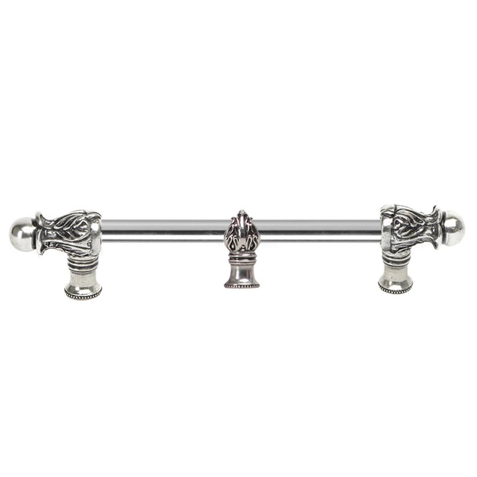 Acanthus 9" Centers 1/2" Round Smooth Bar Romanesque Style With Center Brace in Bronze