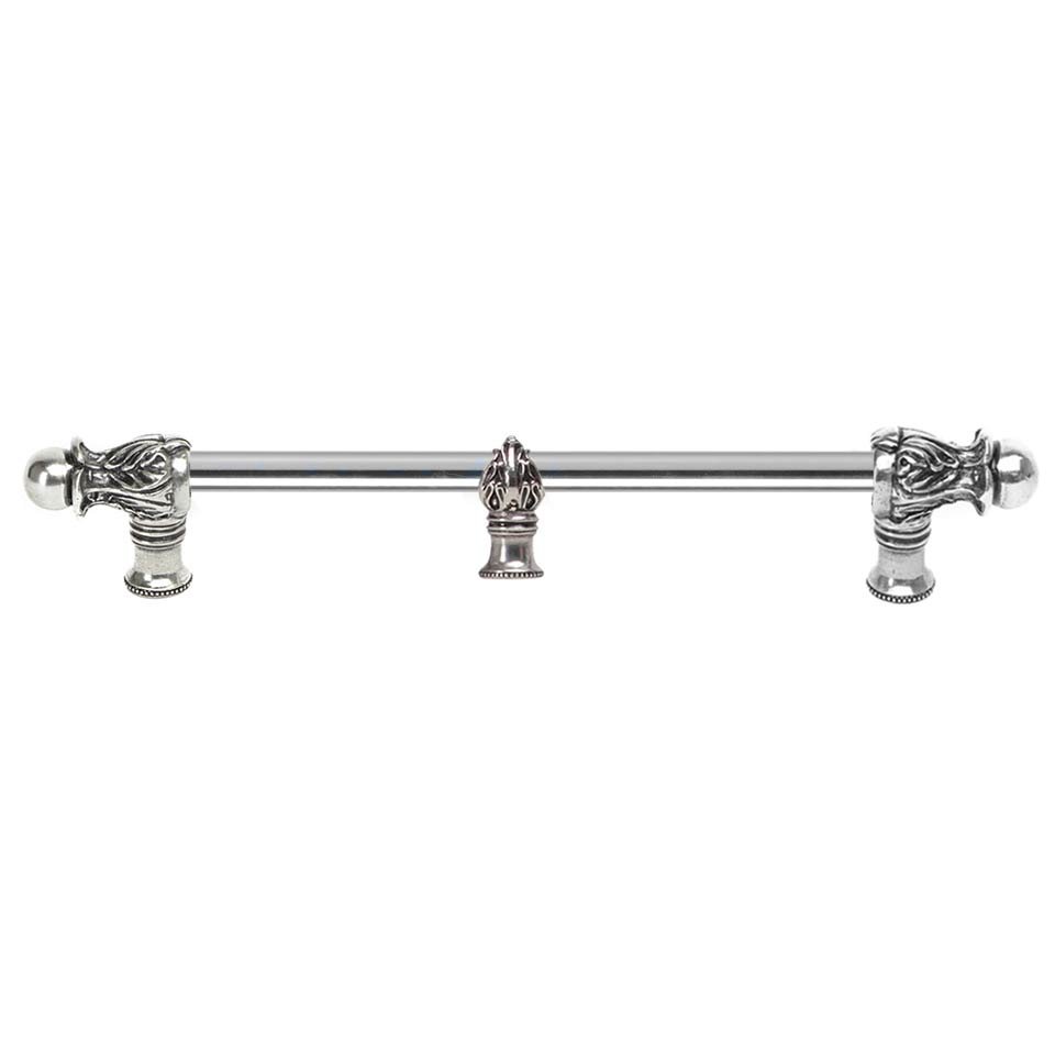 Acanthus 12" Centers 1/2" Round Smooth Bar Romanesque Style With Center Brace in Platinum