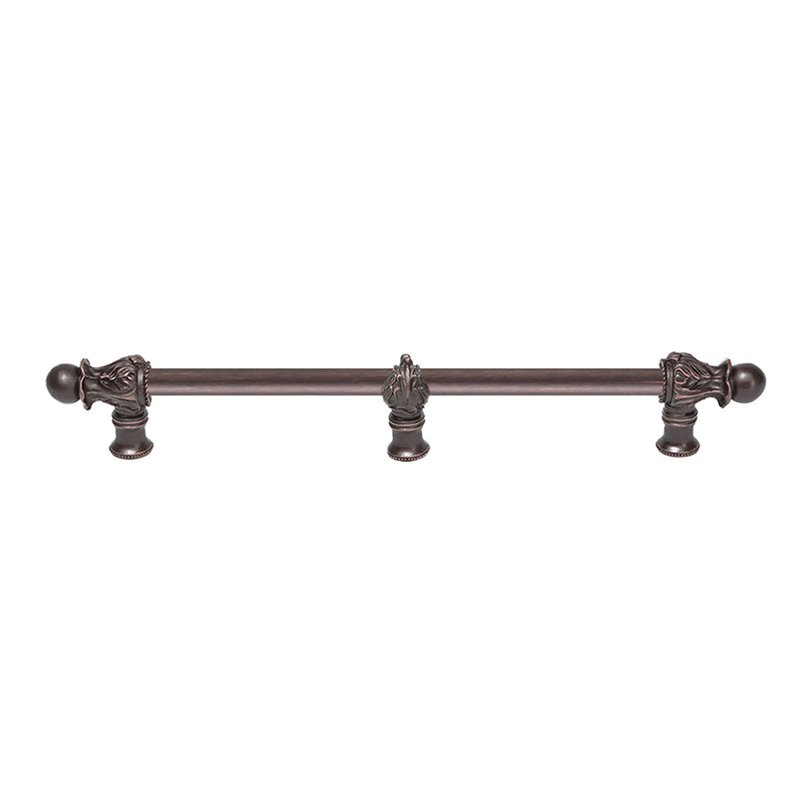 12" Centers 1/2" Round Smooth Bar Romanesque Style With Center Brace in Oil Rubbed Bronze