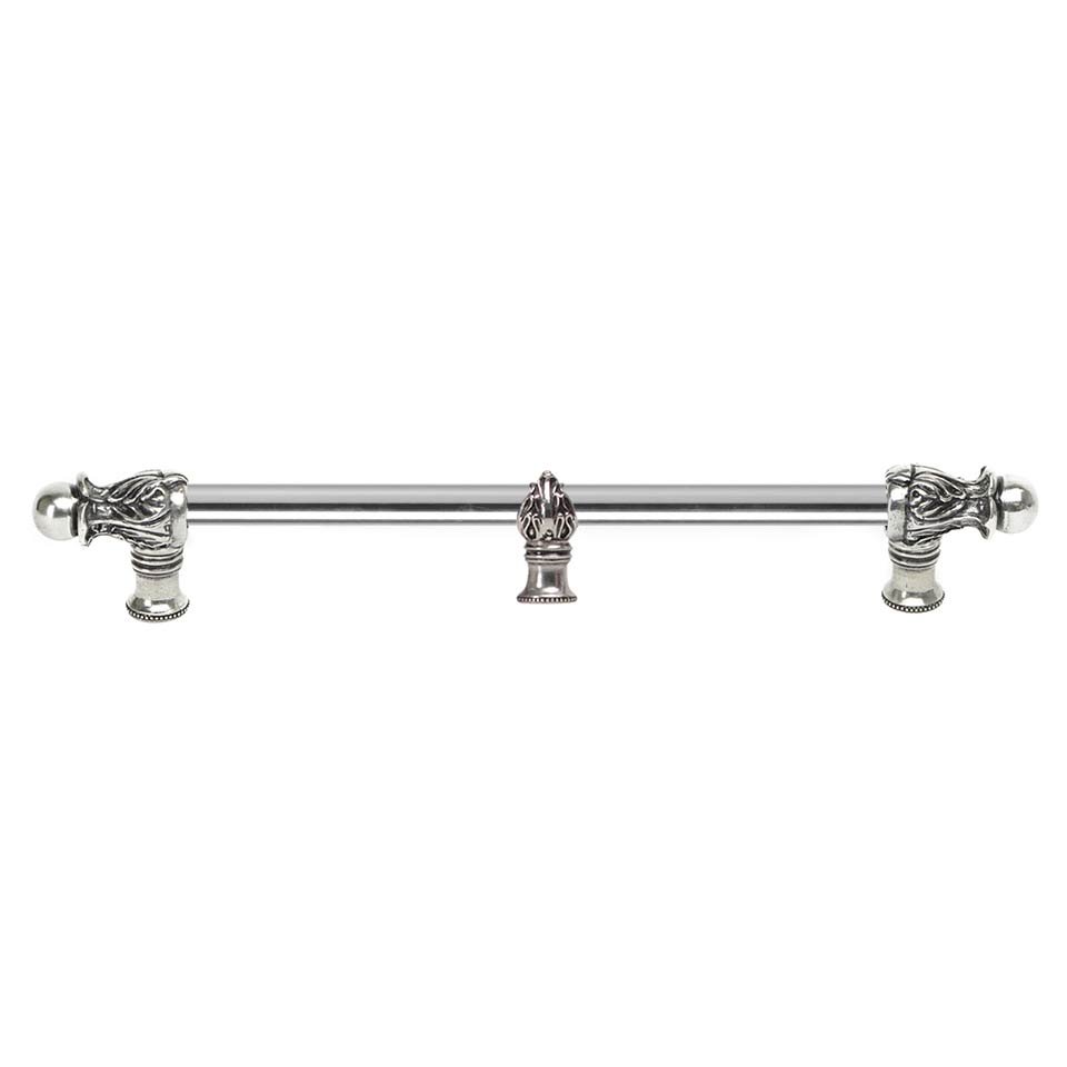 Acanthus 18" Centers 1/2" Round Smooth Bar Romanesque Style With Center Brace in Platinum