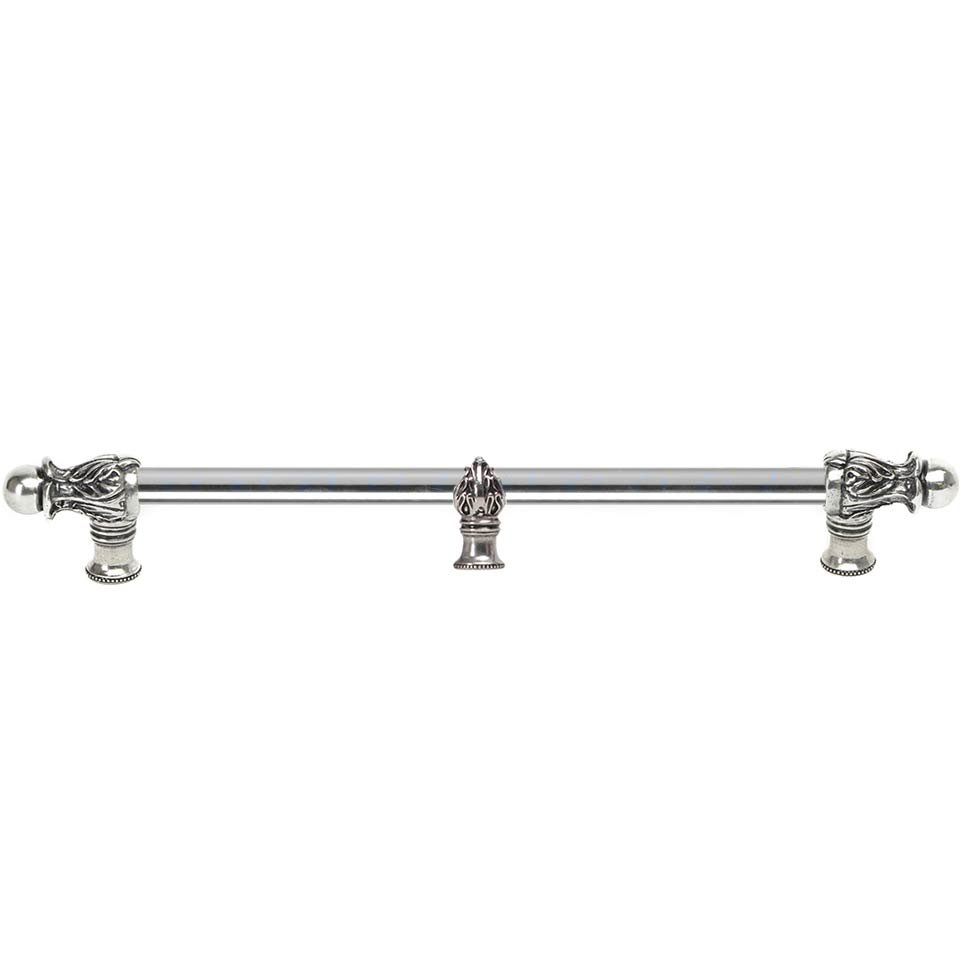 Acanthus 22" Centers 1/2" Round Smooth Bar Romanesque Style With Center Brace in Platinum