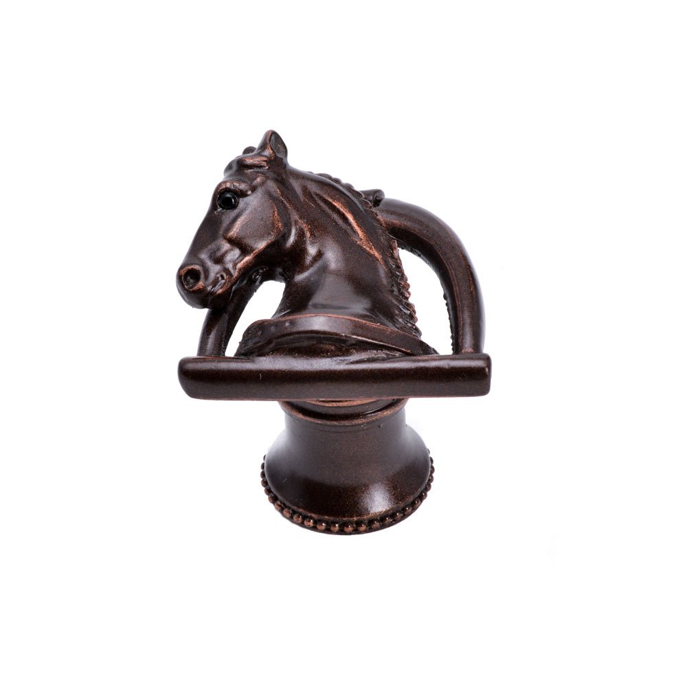 Horse In Stirrup With Strap Knob Left in Platinum