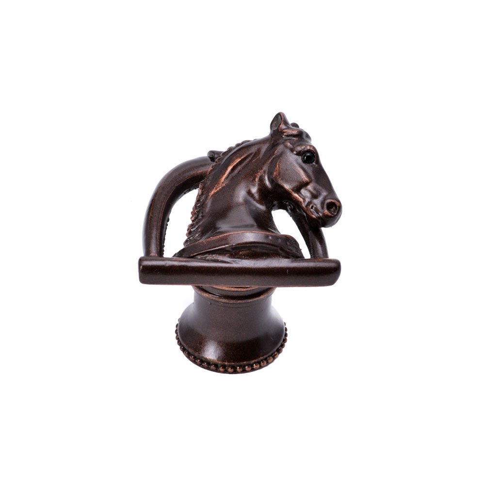 Horse In Stirrup With Strap Knob Right in Soft Gold