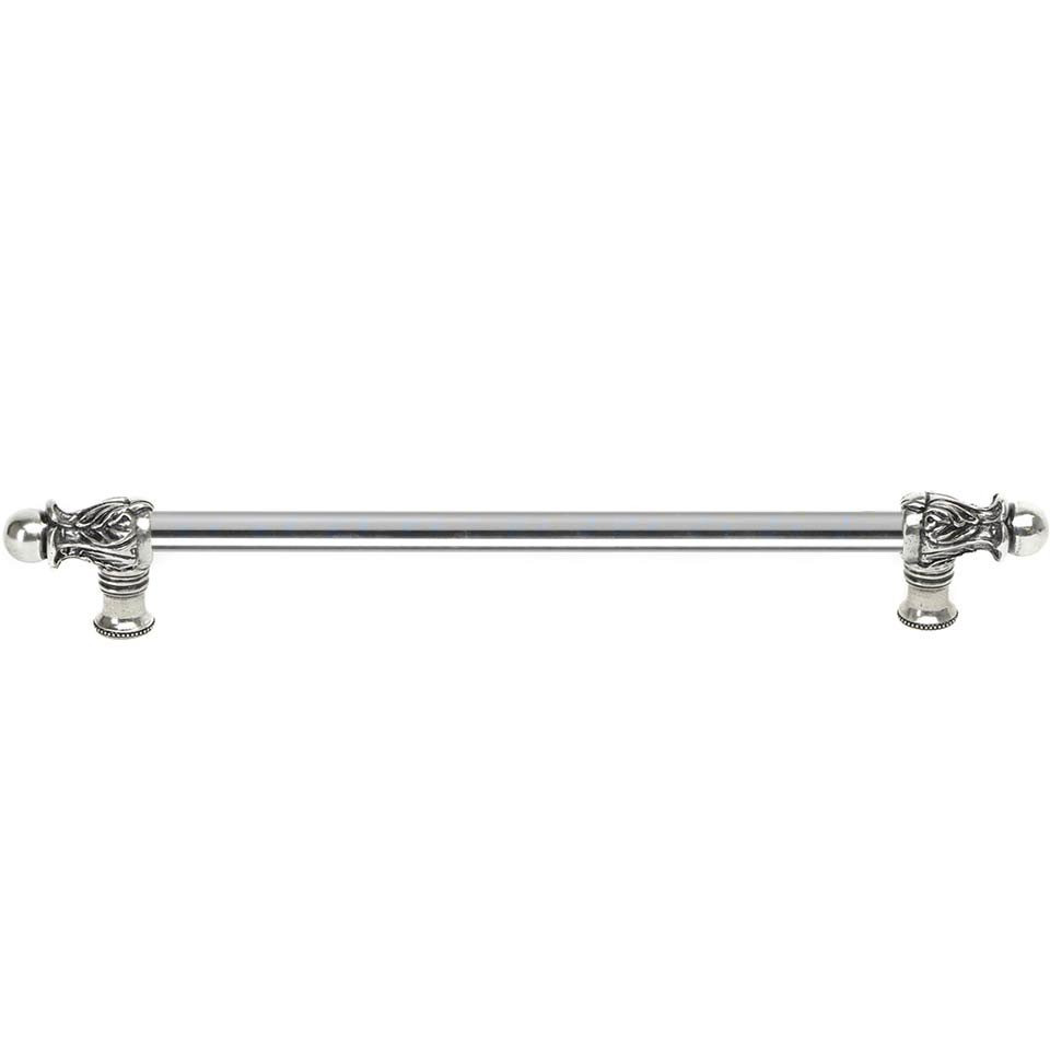 Acanthus 22" Centers 1/2" Round Smooth Bar Long Pull Romanesque Style in Platinum