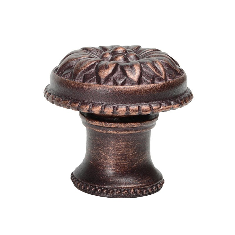 Large Knob with Flared Foot Rosette Style With Sleeve in Oil Rubbed Bronze