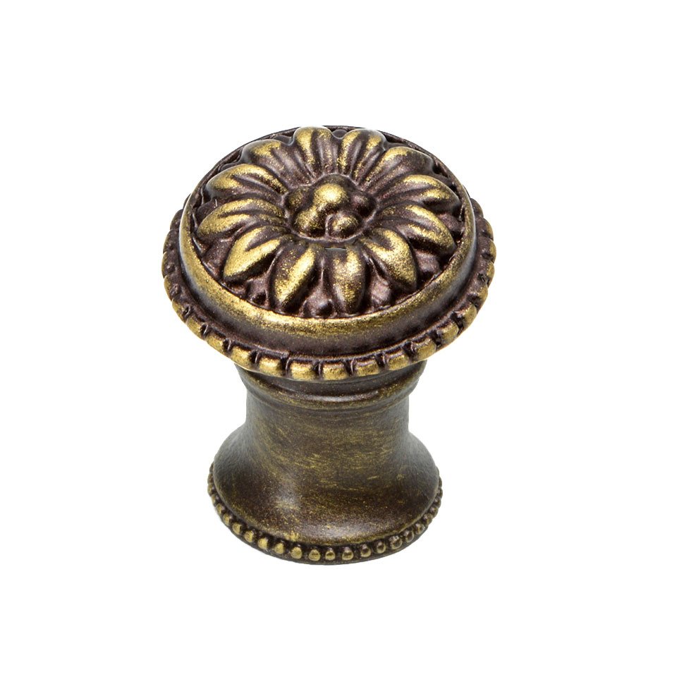 Acanthus Small Knob With Flared Foot Rosette Style in Oil Rubbed Bronze