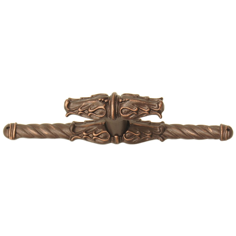 Acanthus Leave Large Knob With Rope Large Backplate Romanesque Style in Oil Rubbed Bronze