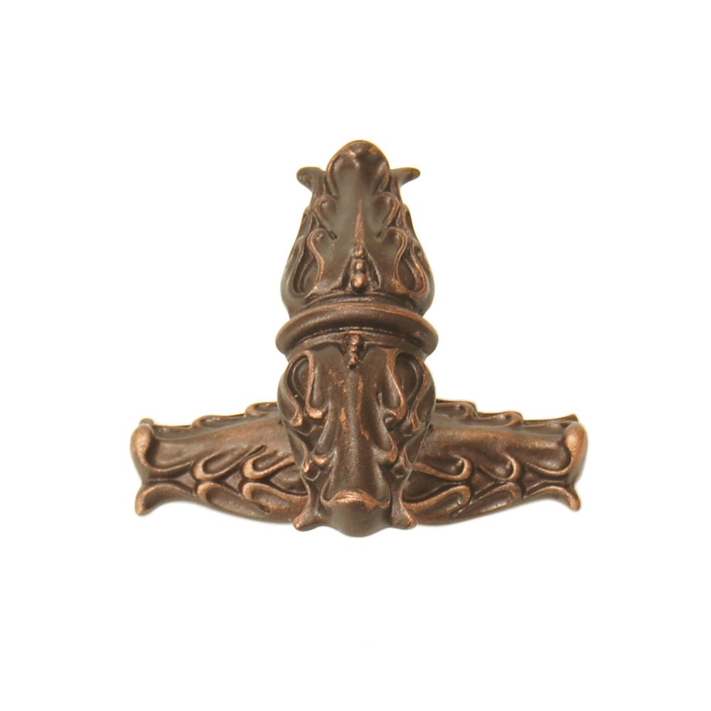 Acanthus Leave Large Knob With Rope Small Backplate Romanesque Style in Bronze