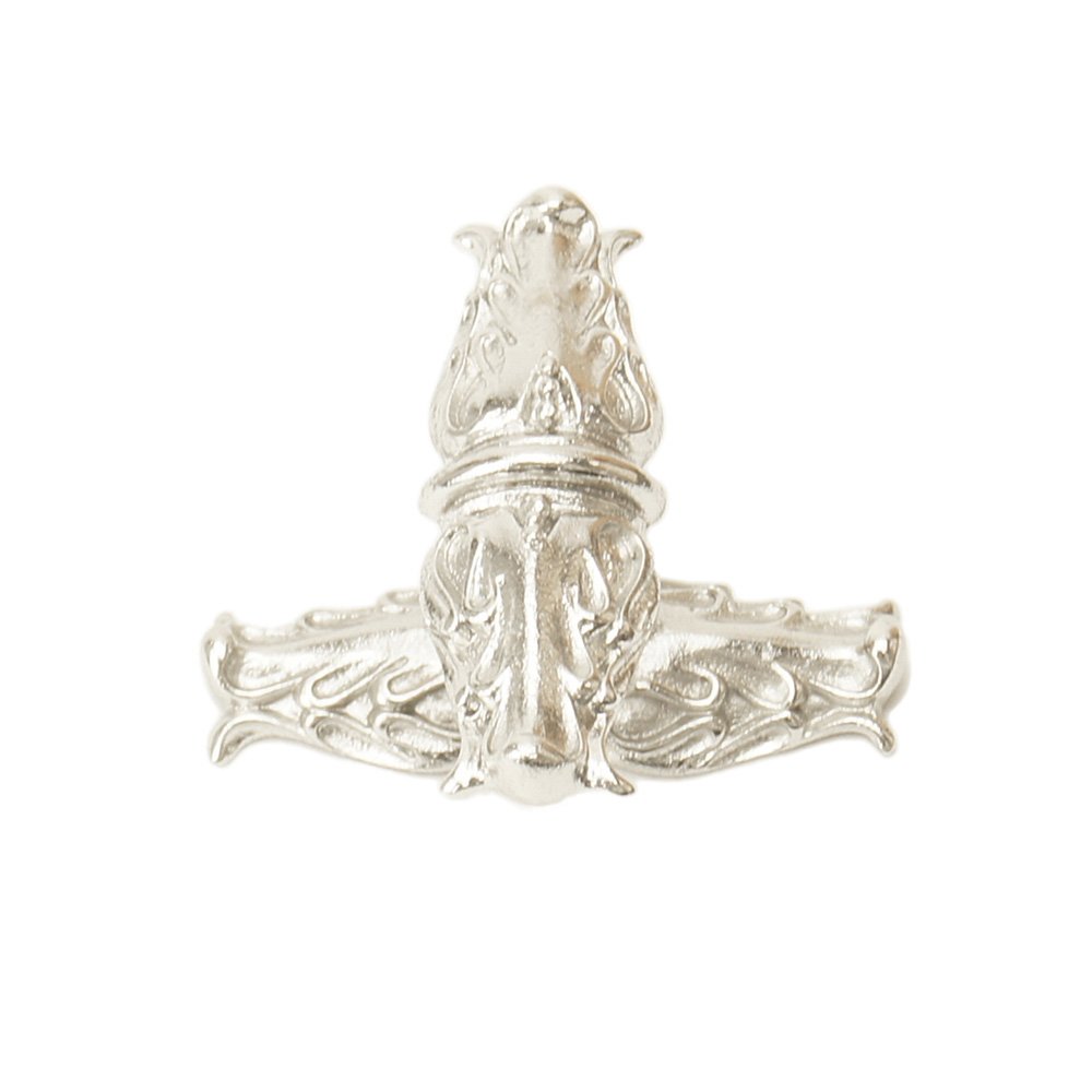 Acanthus Leave Large Knob With Rope Small Backplate Romanesque Style in Platinum