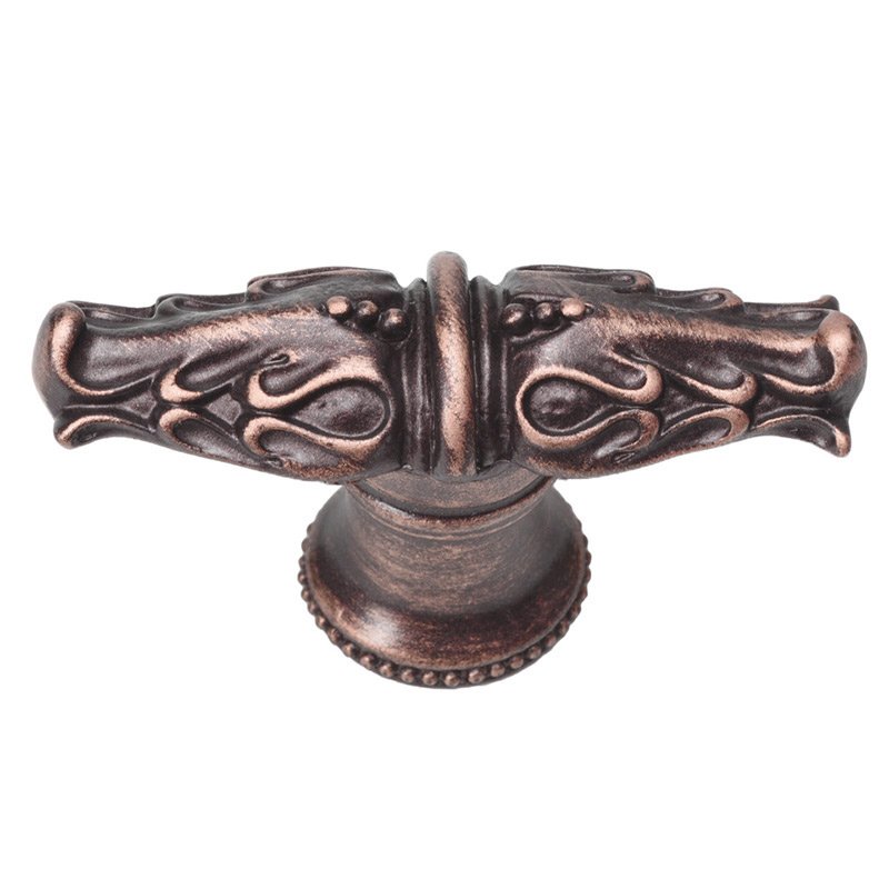 Leaves Large Knob With Flared Foot Romanesque Style in Oil Rubbed Bronze