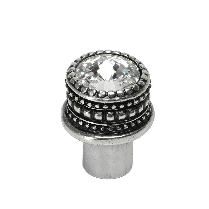 Medium Round Knob with 16mm Rivoli Swarovski Crystal in Chalice with Crystal
