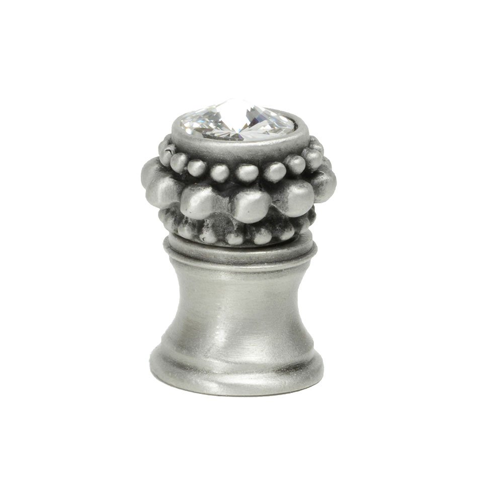 Small Round Knob With Flared Foot With A Rivoli Swarovski Crystal In Cobblestone