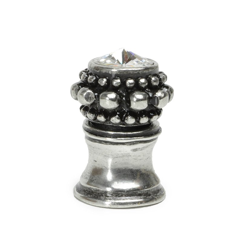 Small Round Knob With Flared Foot With A Rivoli Swarovski Crystal In Chalice