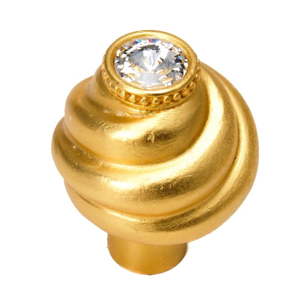1 1/4" (32mm) Knob in Jet with Aurora Boreal Crystal
