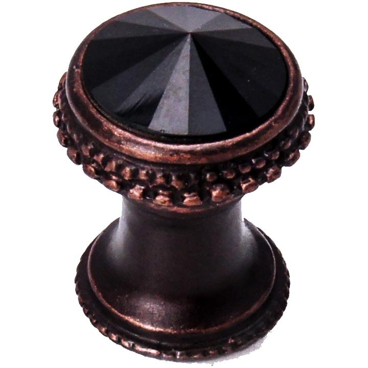 15/16" Knob with Swarovski Elements in Oil Rubbed Bronze with Jet