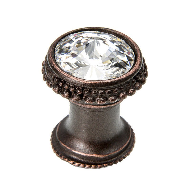 15/16" Diameter Knob With 18mm Swarovski Crystal in Oil Rubbed Bronze with Crystal