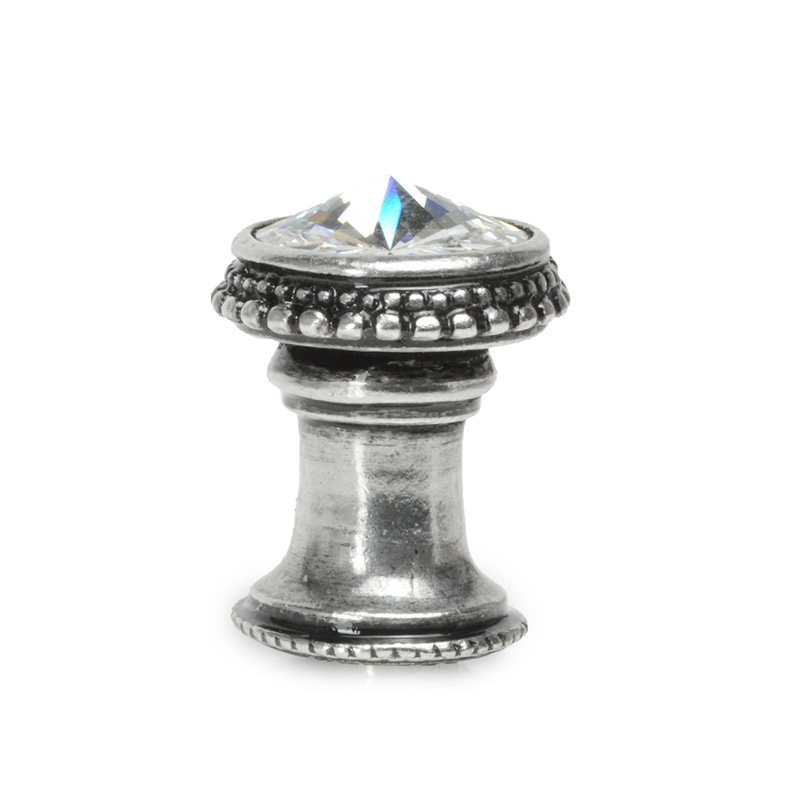 15/16" Diameter Knob With 18mm Rivoli Swarovski Crystal in Chalice with Crystal