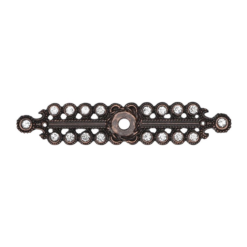 Small Elongated Escutcheon with Swarovski Elements in Oil Rubbed Bronze with Crystal