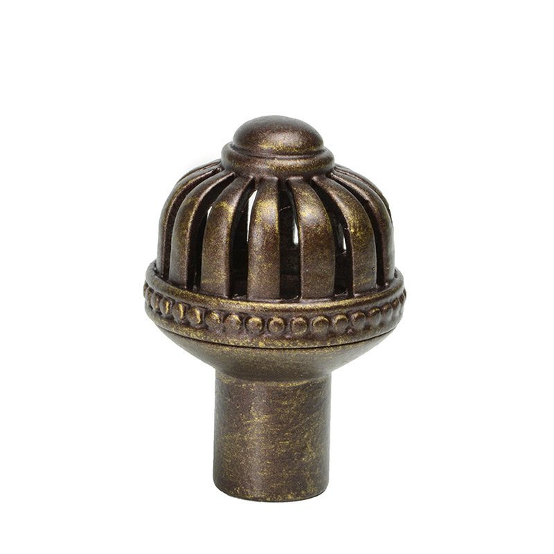 Round Medium Knob in Antique Brass