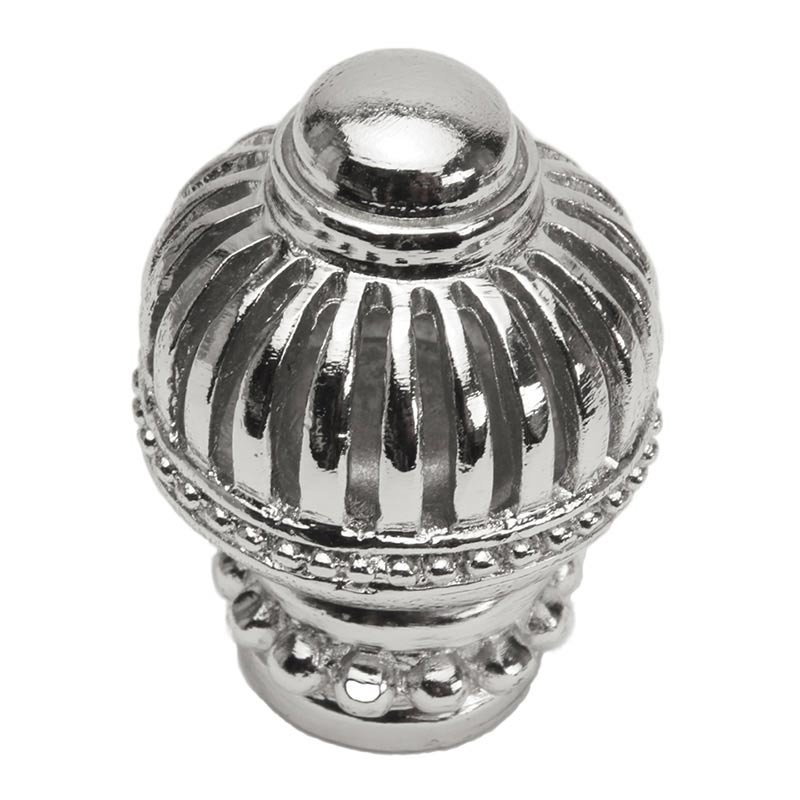 Round Large Knob with Beaded Bottom in Platinum