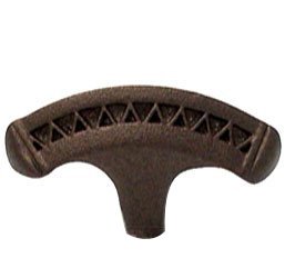Large Knob with Triangle Etching in Oil Rubbed Bronze