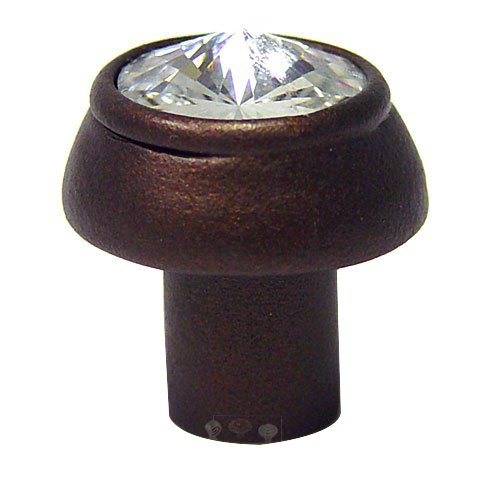 Swarovski Crystal Round Knob in Oil Rubbed Bronze with Swarovski Crystal
