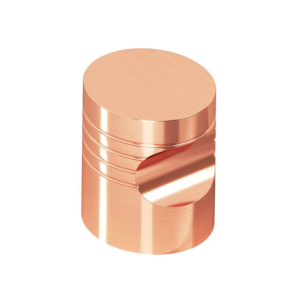 1" Diameter Striped Knob in Satin Copper