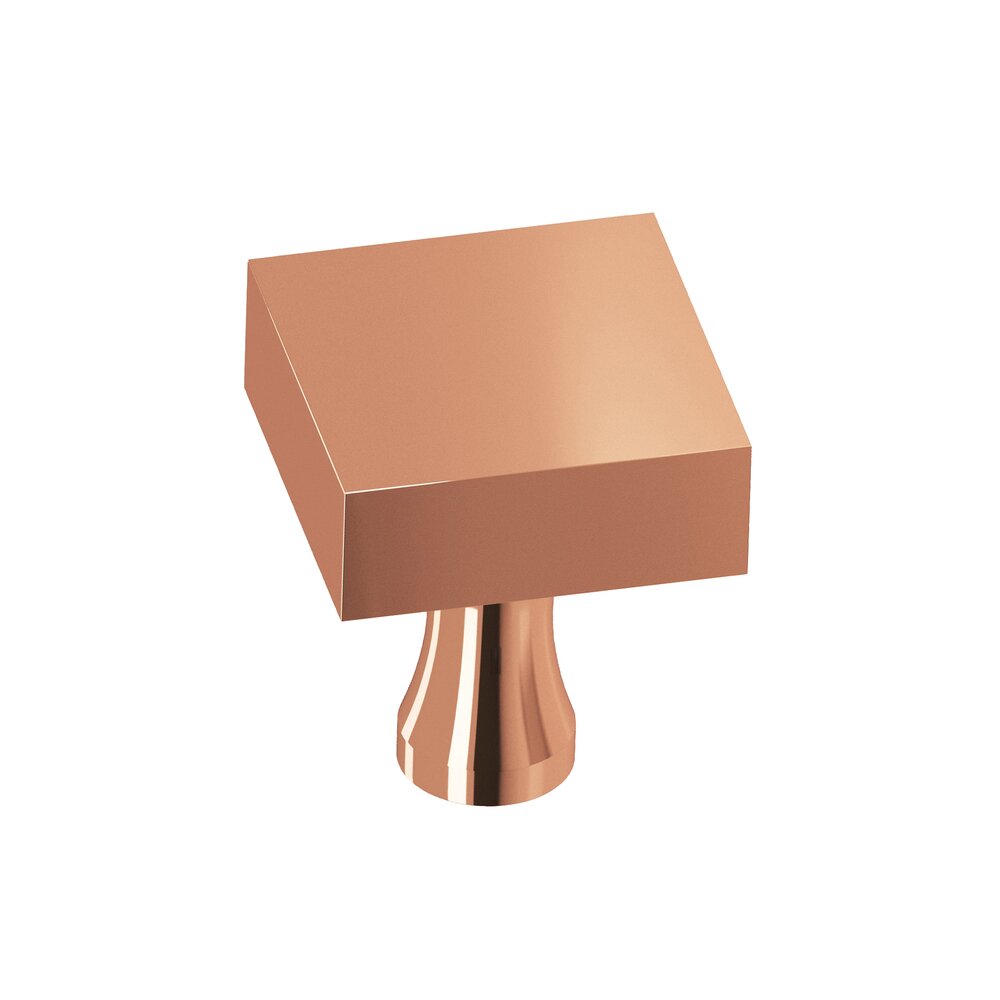 1" Square Knob In Polished Copper