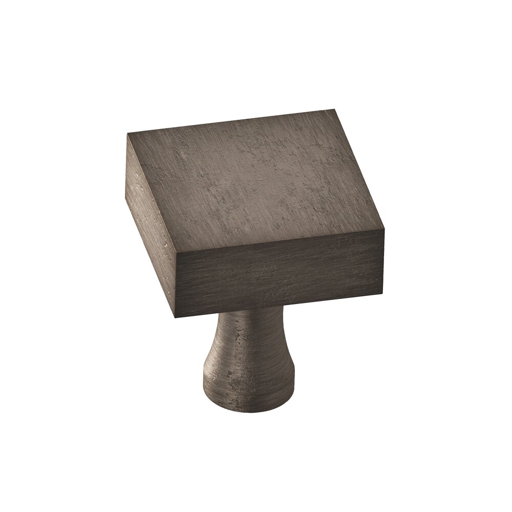 1" Square Knob in Distressed Pewter