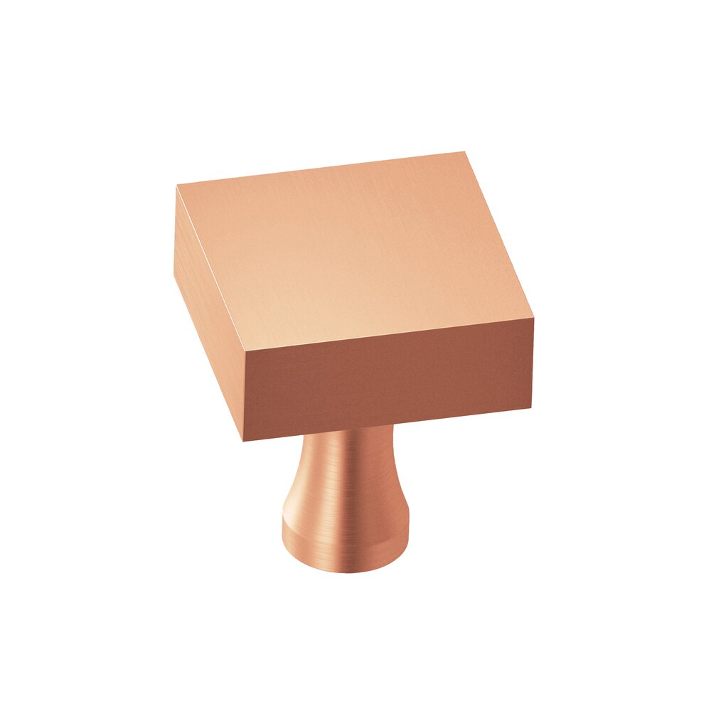 1" Square Knob In Matte Satin Copper