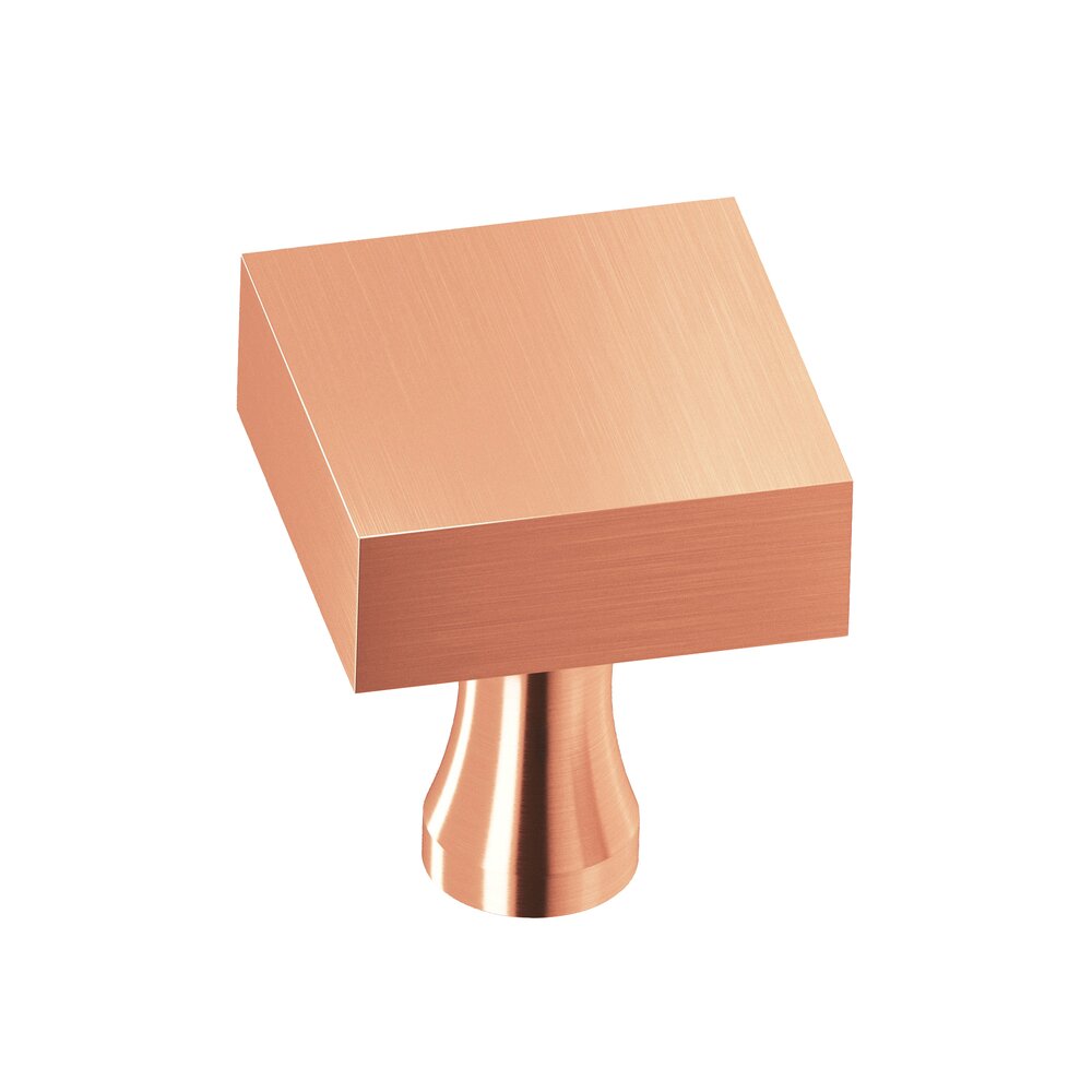 1 1/4" Square Knob In Satin Copper