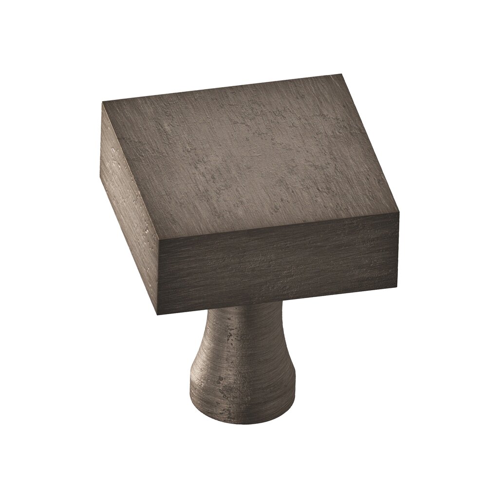 1 1/2" Square Knob In Distressed Pewter