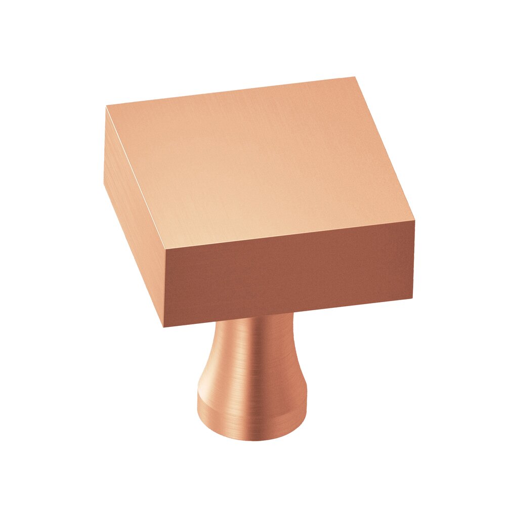 1 1/2" Square Knob In Matte Satin Copper