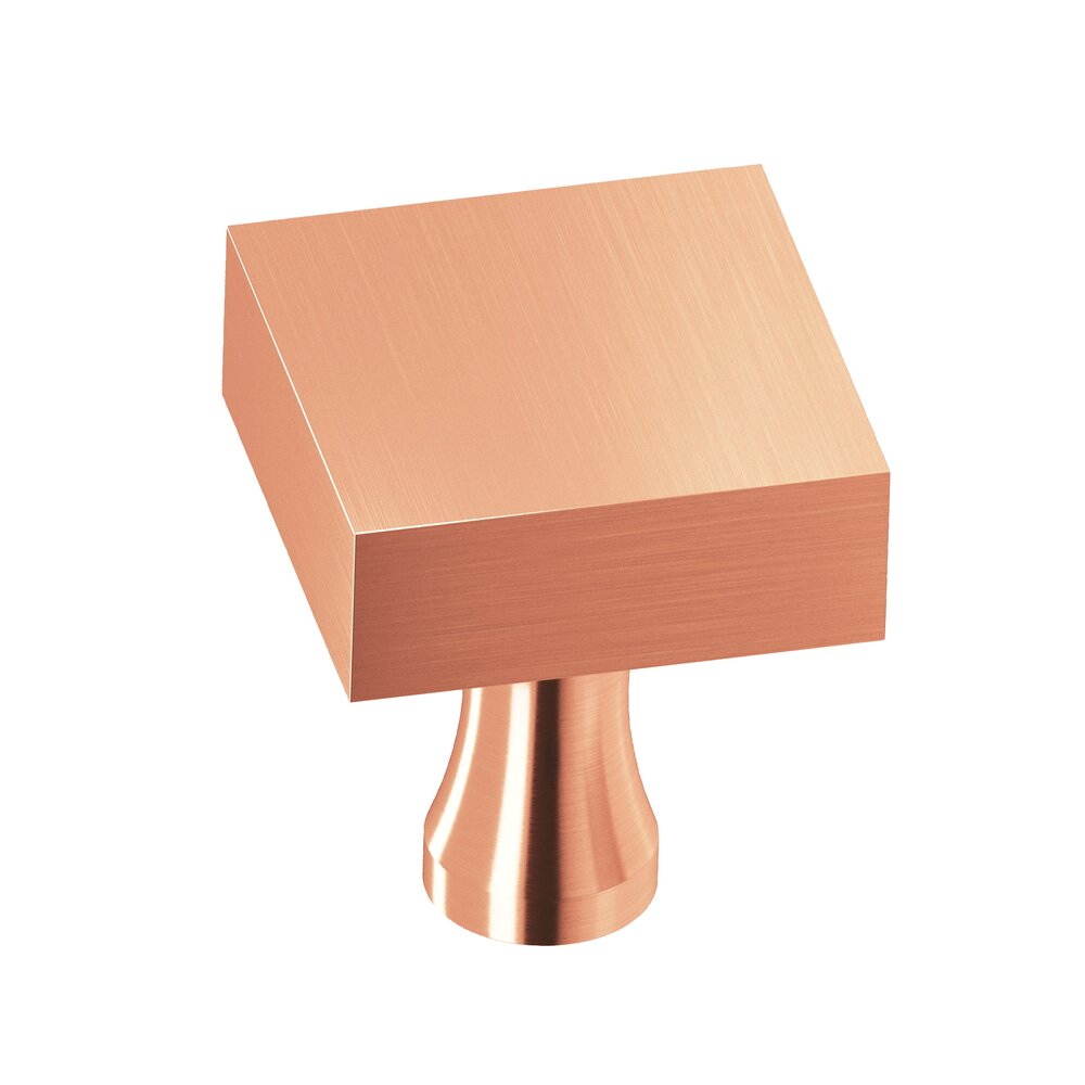 1 1/2" Square Knob In Satin Copper
