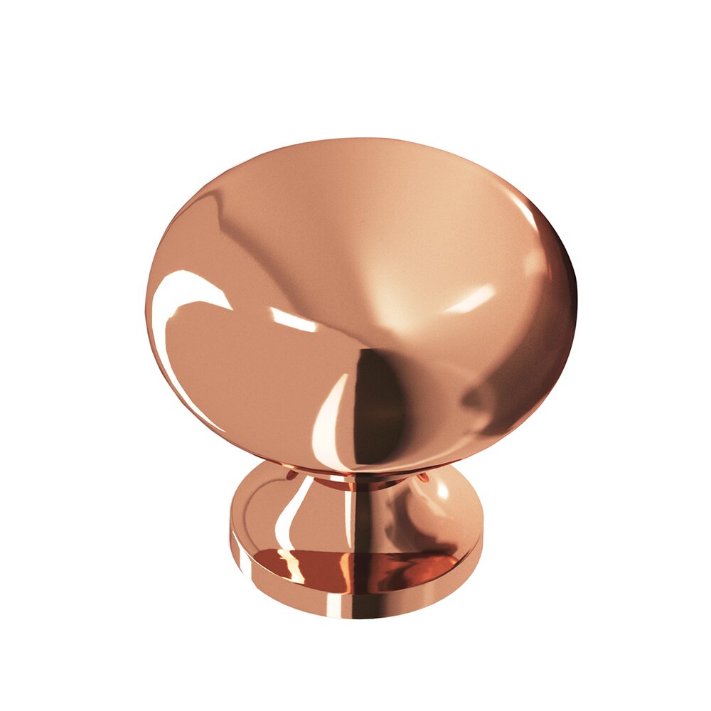 1 1/8" Diameter Knob In Polished Copper