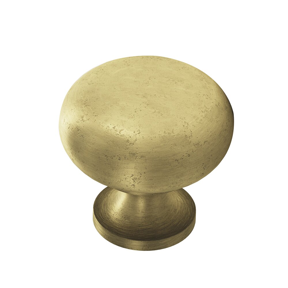 1 1/8" Diameter Knob in Distressed Antique Brass