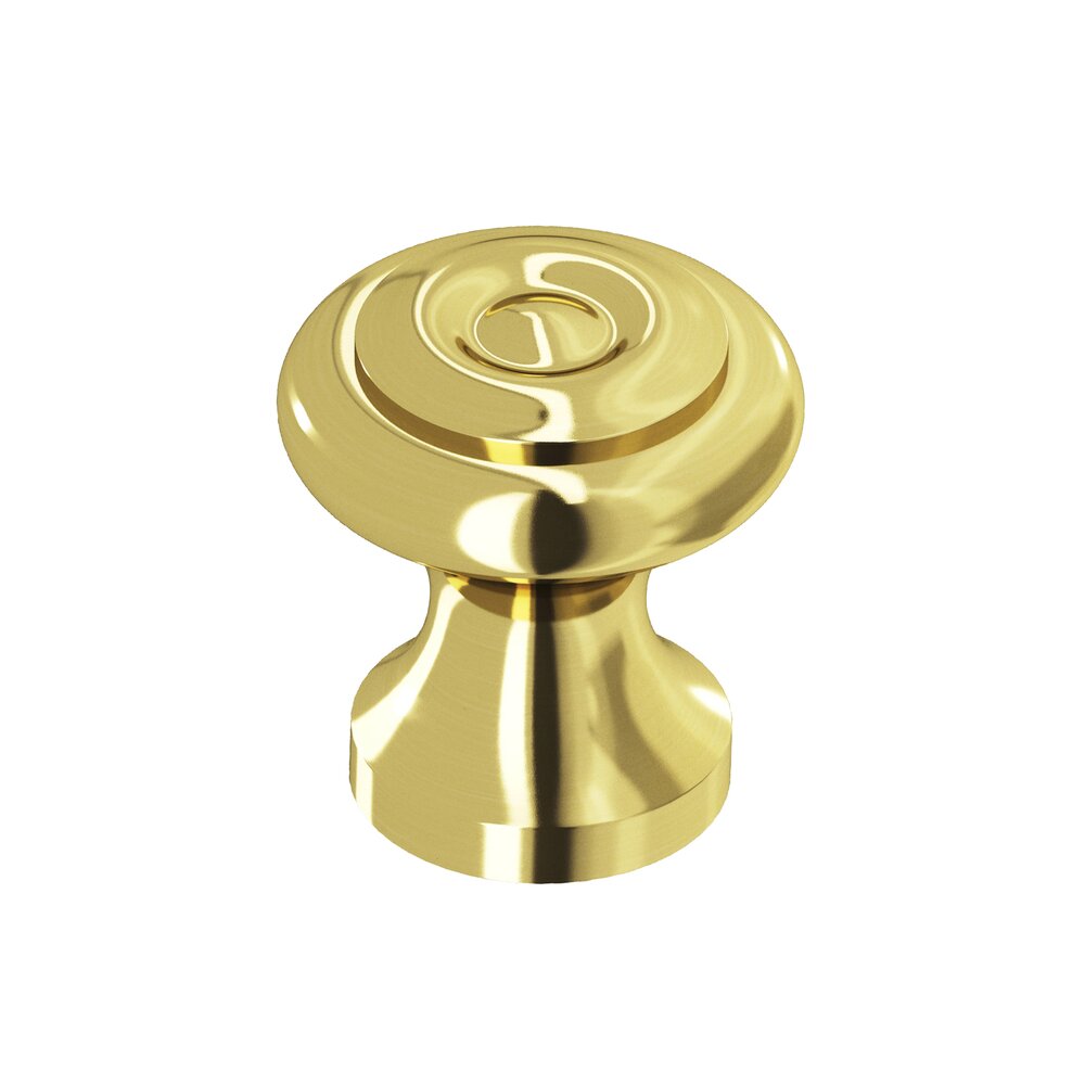 7/8" Diameter Knob In Polished Brass Unlacquered