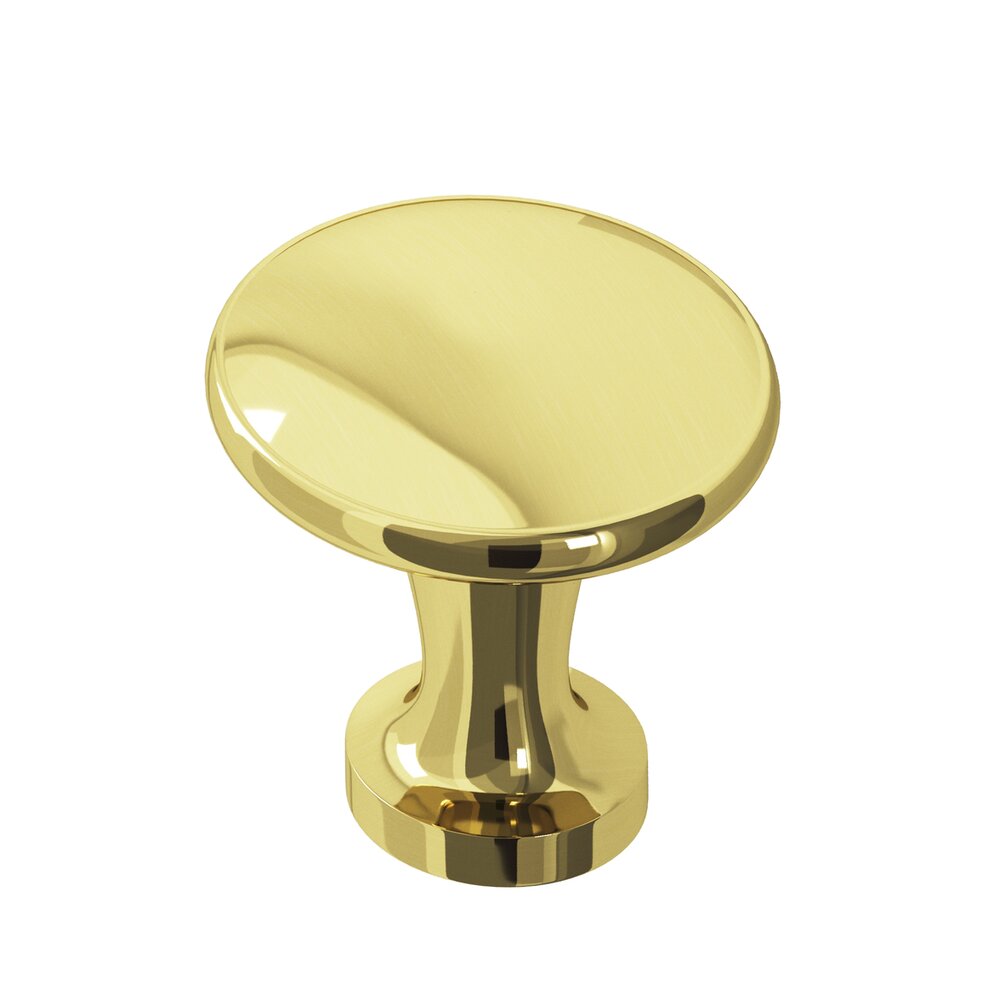 1 3/8" Knob In Polished Brass Unlacquered