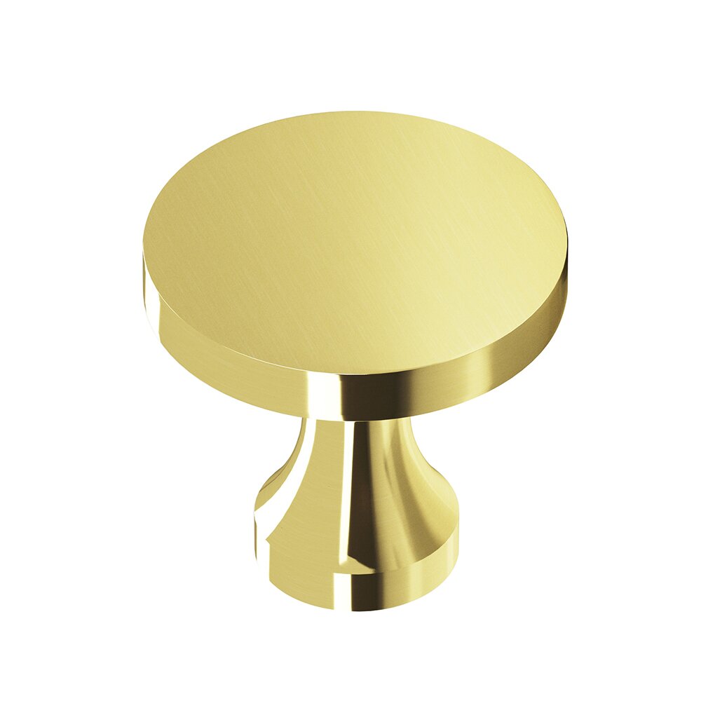 1 1/8" Knob In Polished Brass Unlacquered