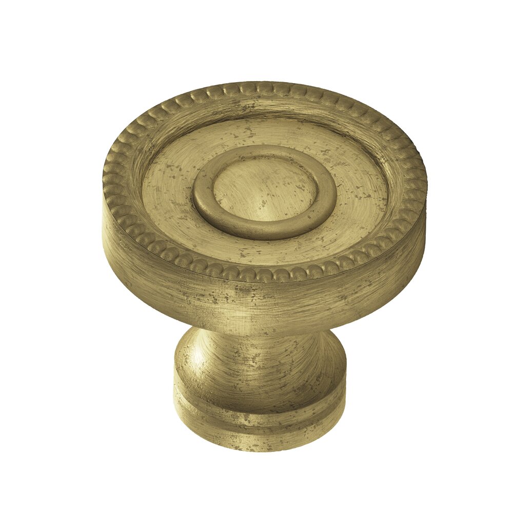 1 1/4" Diameter Knob in Distressed Antique Brass