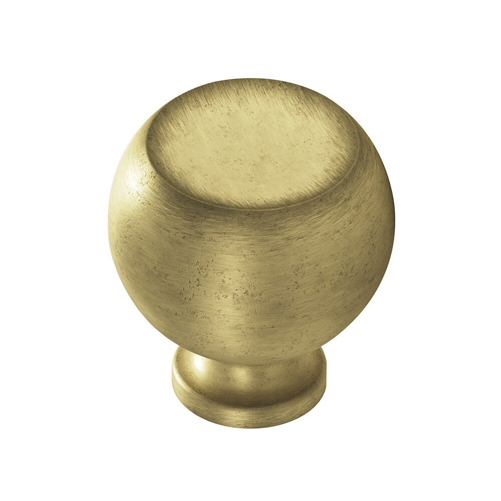 1" Diameter Knob in Distressed Antique Brass