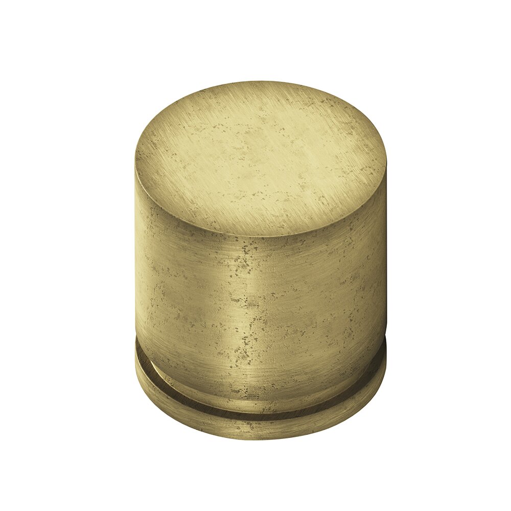 1" Diameter Knob in Distressed Antique Brass