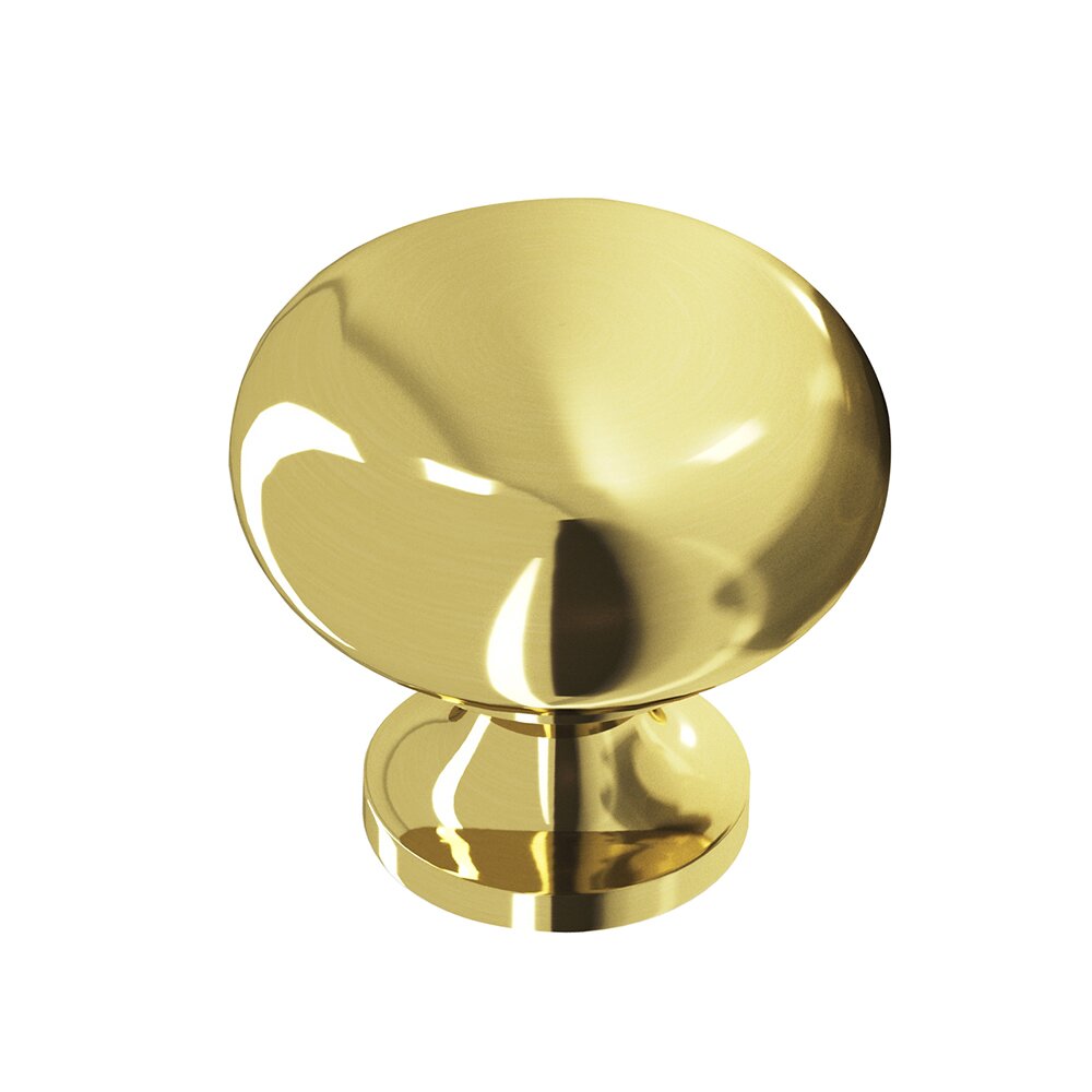 3/4" Diameter Knob In Polished Brass Unlacquered