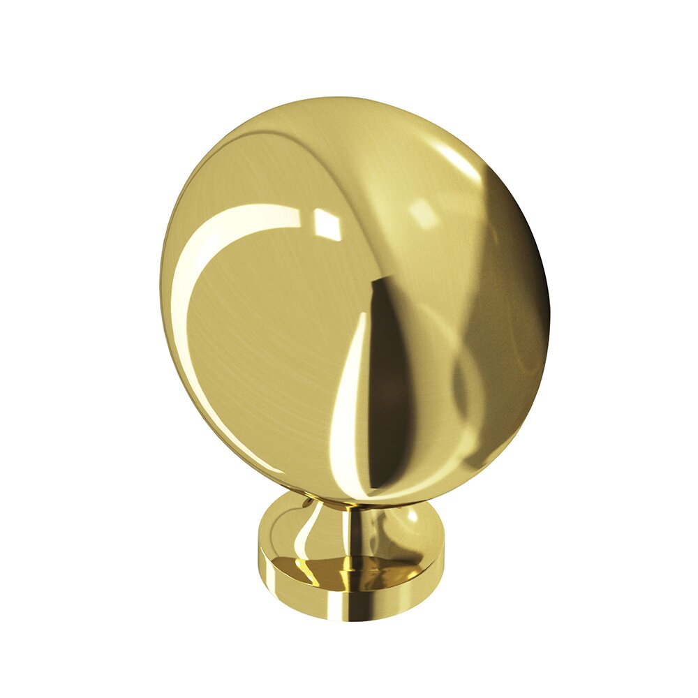 Oval 1 X 1 1/4" Knob In Polished Brass Unlacquered